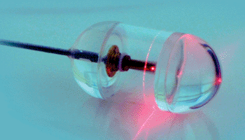 Image: The inch-long [2.54 cm] endomicroscopy capsule (Photo courtesy of Michalina Gora, PhD, and Kevin Gallagher, Wellman Center for Photomedicine, MGH).